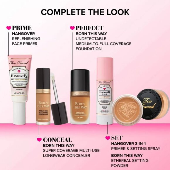 TOO FACED Born This Way Flawless Coverage Natural Finish* Foundation ~ Ivory NIB - Picture 9 of 15